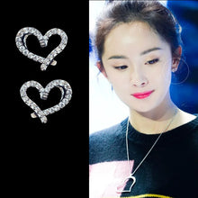 Load image into Gallery viewer, Wholesale 925 Silver Heart Zircon Earrings for Women 2020 New Trend Personality Lady Fashion Jewelry