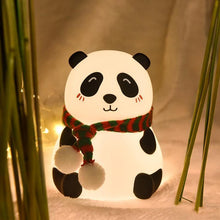 Load image into Gallery viewer, Night Light for Kids, 7-Color Silicone Big Eyes Panda Nursery Lights, USB Rechargeable LED Lamp for Girls and Boys Bedrooms