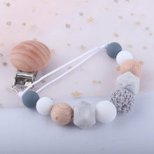 Load image into Gallery viewer, Modern Handmade Chain Wooden Holder For Pacifier Clips Leash Strap Nipple Holder For Infant Feeding For Baby