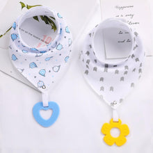 Load image into Gallery viewer, 100% Organic Cotton Super Absorbent And Soft Unisex Baby Bandana Drool Bibs And Teething Toys For Newborn
