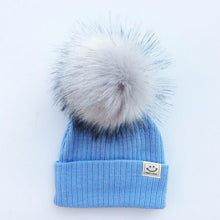 Load image into Gallery viewer, Winter Baby Boy Girl Artificial Pompom Knitted Hat Toddler Kids Caps With Pompon for Newborn