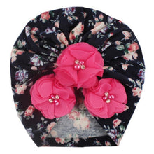 Load image into Gallery viewer, Handmade Luxury Flower With Pearl Cotton Soft Baby Turban Headband Handmade Elastic Baby Head Wrap Newborn Hair Accessories For Girls