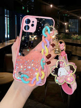 Load image into Gallery viewer, Cute Heart Chain Cute Case Luxury 3D Love Heart Wristband Girl Soft Case For iPhone 14 13 11 12 Pro Max 7 8 Plus Xr X Xs Silicone Phone Cover Cute Case Luxury Hearts Case Camera Cover Protective Soft Slim Girly Case Designed for iPhone