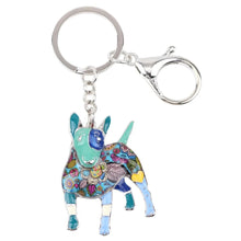 Load image into Gallery viewer, Bonsny Enamel Bull Terrier Key Chain For Women Handbag Pendant Keychain Key Ring Car Accessories 2017 New Charm Jewelry Gifts