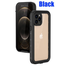 Load image into Gallery viewer, Waterproof For iPhone 14 13 12 11 Pro Max Case Red Clear Cover Diving Underwater Swim Outdoor Sports Built-in Screen Protector Full Body Heavy Duty Protective Cover for iPhone