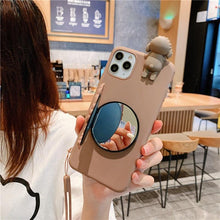 Load image into Gallery viewer, 3D Cute Cartoon Dog Mirror Stand Phone Case For Iphone 13 Pro Max 12 11 Xr X Xs Max 5 6 7plus 8 Plus With Lanyard Cover Soft Durable Silicone Drop Protection Cover For Iphone