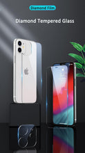Load image into Gallery viewer, 3 In 1 2PCS Front+Back+Lens Full Cover Tempered Glass Film For iPhone 12 11 Pro Max Mini Screen Protector For iPhone 13 Pro Max Glass Temper Glass Film Temper Glass Film Premium HD Clarity Anti-Fingerprint/Scratch for iPhone