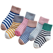 Load image into Gallery viewer, 5 Pairs Baby Boys Winter Socks Cartoon Bear Kids Spring Autumn Cotton Breathable For Kids
