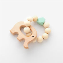 Load image into Gallery viewer, Modern Baby Silicone Wooden Nursing Bracelets Wood Teether Silicone Beads Teething Wood Rattles Toys for Baby