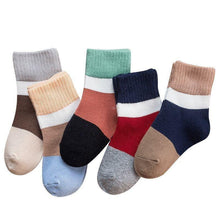 Load image into Gallery viewer, 5 Pairs Baby Boys Winter Socks Cartoon Bear Kids Spring Autumn Cotton Breathable For Kids