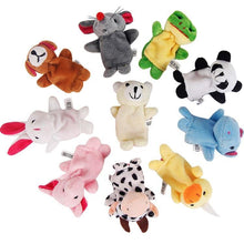 Load image into Gallery viewer, 10pcs Cartoon Plush Toys Boy Girl Finger Puppet Cartoon Animal Child Cute Finger Puppet Dolls Telling Stories To The Baby and Kids