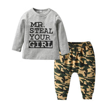 Load image into Gallery viewer, Newborn Baby Boy Clothes Set Long Sleeve Letter Like A Boss T-shirt , Pants Infant Clothing Set For Baby