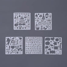 Load image into Gallery viewer, 5Pcs/Set Children's Ruler Cutout Painting Template Hand Account Album Theme Lace Ruler Drawing Board Stencil Decoration Tools For Kids Drawing Education Toy