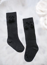 Load image into Gallery viewer, Luxury Modern Autumn Winter Baby Children Cherry Hair Ball Knee High Socks. Kid Cherry Knitted Sock For Kids
