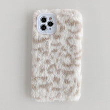 Load image into Gallery viewer, Fashion Fluffy Plush Leopard Camera Protection Phone Case For iphone 13 11 12 Pro MAX X XS XR Winter Warm Girl Soft and Comfortable Case Unique Design Soft Cover