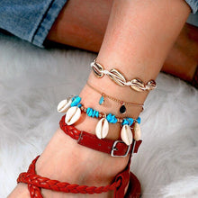 Load image into Gallery viewer, Luxury Leg Brecelet Gold Color Tassel Beads Anklet Bracelet for Leg for Women Set