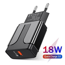 Load image into Gallery viewer, Mobile Phone Charger Quick Charge QC 3.0 4.0 18W Fast Charging Plug Adapter Wall USB Charger