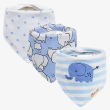 Load image into Gallery viewer, Moder 3PCS Baby Bibs Bandanna Lot Cotton Multi-style Triangle Cartoon For Infant Boys And Girls