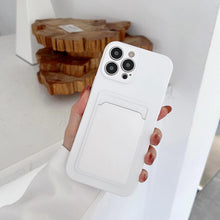 Load image into Gallery viewer, Soft Silicone Card Phone Case for IPhone 13 12 Pro Max Shockproof Protector Cover for IPhone 14 Plus Cases Heavy Duty Solid Slim Lightweight Anti-Shock Cover for iPhone