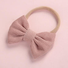 Load image into Gallery viewer, Baby Headband Bow Headbands For Girl Corduroy Head Band Thin Nylon Hairband Newborn Kids Hair Accessories Bow For Kids