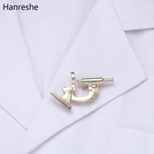 Load image into Gallery viewer, Hanreshe Classic High Quality Microscope Brooch Pin Zinc Alloy Medical Equipment Medical Pins For Doctors Nurses Lapel Jewelry