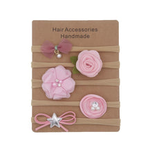 Load image into Gallery viewer, Handmade Set Baby Headband Solid Knot Flower Hair Bow Kids Nylon Elastic Soft Hair Bands Handmade For Girls Hair Accessories