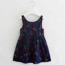Load image into Gallery viewer, Luxury Modern Summer Girl Dress Children Kids Cherry Dress V-Back Dress Baby Cotton Kids Vest halter dress For Girls