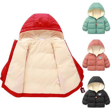 Load image into Gallery viewer, Infant Baby Hooded Warm Jackets For Baby Girls and Baby Boys For WInter In Modern New Luxury Shiny Design
