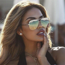 Load image into Gallery viewer, Luxury Lady Vintage Round Metal Sunglasses For Driving Black Retro Mirror Sunglasses Woman Shade Sunglasses With UV400 Protection