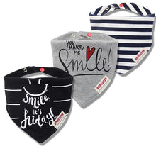 Load image into Gallery viewer, 3PCS Comfortable Waterproof Organic Cotton Baby Burp Cloth Bandanna Scarf Bibs For Newborn Baby Boy And Girl