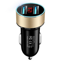 Load image into Gallery viewer, LED Universal 4.8A Car Charger Mobile Phone Fast Charging Adapter in Car With Display Quick Charge Dual USB