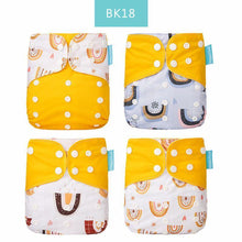 Load image into Gallery viewer, 4pcs/set Washable Eco-Friendly Cloth Diaper Cover Adjustable Nappy Cloth Diapers Cloth Nappy For Baby Boys and Grils Baby