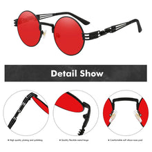 Load image into Gallery viewer, XIU Luxury Metal Sunglasses Men Round Sunglass Steampunk Coating Glasses Vintage Retro Lentes Oculos of Male Sun glasses
