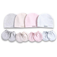 Load image into Gallery viewer, Modern Newborn Baby Births Cap and Gloves Set Soft Cotton Kids Infants Anti-scratch Gloves Hat Gifts For Baby
