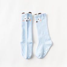 Load image into Gallery viewer, White Baby Sock Non Slip Cotton Long Socks Newborn Knee High Socks For Baby Girls Super Elastic Cute Design