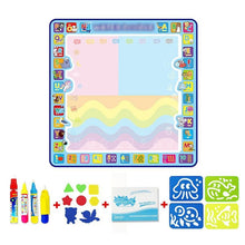 Load image into Gallery viewer, Coolplay 100x100cm Magic Water Drawing Mat Doodle Mat & 4 Drawing Pens & 1 Stamps Set Painting Board Educational Toys for Kids