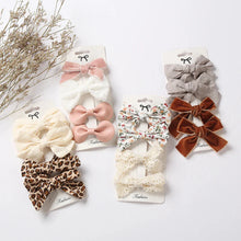 Load image into Gallery viewer, 4Pcs Leopard Print Hair Bow Clips for Baby Girls Lace Barrettes