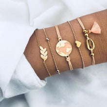 Load image into Gallery viewer, Boho Rose Map Bracelets & Bangles for Women Bohemian Round Charm Bracelet Set Fashion Multilayer Accessories Luxury Jewelry