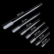Load image into Gallery viewer, 100Pcs 0.2/0.5/1/2/3/5/10ML Laboratory Pipette Plastic Disposable Graduated Pasteur Pipette Dropper Polyethylene Makeup Tools