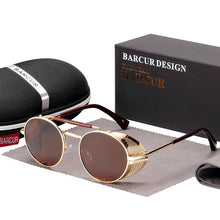 Load image into Gallery viewer, Luxury Round Metal Polarized Steampunk Round Sunglasses Retro sun glasses Glasses Vintage Style For Men and Women With UV400 Protection