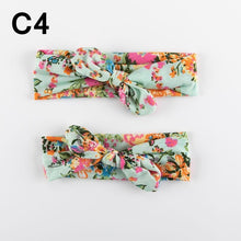 Load image into Gallery viewer, Modern Mother & Baby Headbands Kids Girl Bow With Rabbit ear Print Floral Hair Bands Parent-Child Hair Accessories
