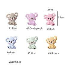 Load image into Gallery viewer, 5PCS/SET Silicone Animal Beads BPA Free Baby Teething Beads Toy For Pacifier Clips New Born Silicone Rodent Tiny Rod Baby Teether For Baby Kids