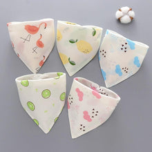 Load image into Gallery viewer, Modern 5PCS/Pack Cotton Baby Bibs 4 Lyers Girls Boys Triangle Feeding Burp Cloth Collar Scarf For Feeding