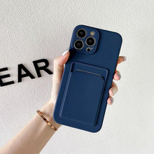 Load image into Gallery viewer, Soft Silicone Phone Case For iPhone 14 13 Pro Max 13Pro Silicone Soft Mobile Phone Case Wallet Card Holder Cover Slim Fit Thin Protective Soft Shock-Absorbing Wallet Case