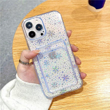 Load image into Gallery viewer, Unique Gradient Women Love Wallet Card Holder Clear Soft Case For iPhone 13 11 12 Pro Max Beautiful Colors Transparent Cover Drop Protection Transparent Phone Cover