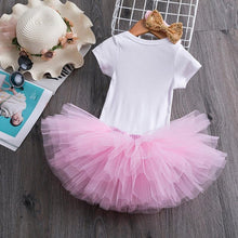 Load image into Gallery viewer, Luxury Modern Baby Girl First 1st Birthday Party Dress Cute Pink Tutu Cake Outfits For Birthday Party with Big Bow And Unicorn Design