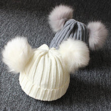 Load image into Gallery viewer, Cute Baby Hat & Scarf Set Pompom Infant Baby Girl Winter Hat For Kids Warm Knitted for Girls