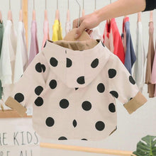 Load image into Gallery viewer, Modern Elegant Cute Dot Print Comfort Slim Cotton Button Hooded Warm Coat for Newborn Baby Girls With Two Face