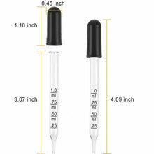 Load image into Gallery viewer, 10pcs Glass Scale Dropper Rubber Head Scale Pipette Dropper Essential Oil Bottle Straw Multi-purpose Droppers for School Home