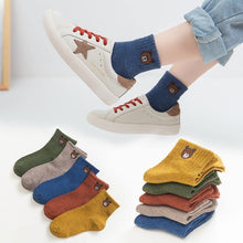 Load image into Gallery viewer, 5 Pairs Baby Boys Winter Socks Cartoon Bear Kids Spring Autumn Cotton Breathable For Kids